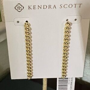 NWT Kendra Scott Gold Chain Drop Earrings # KSER
